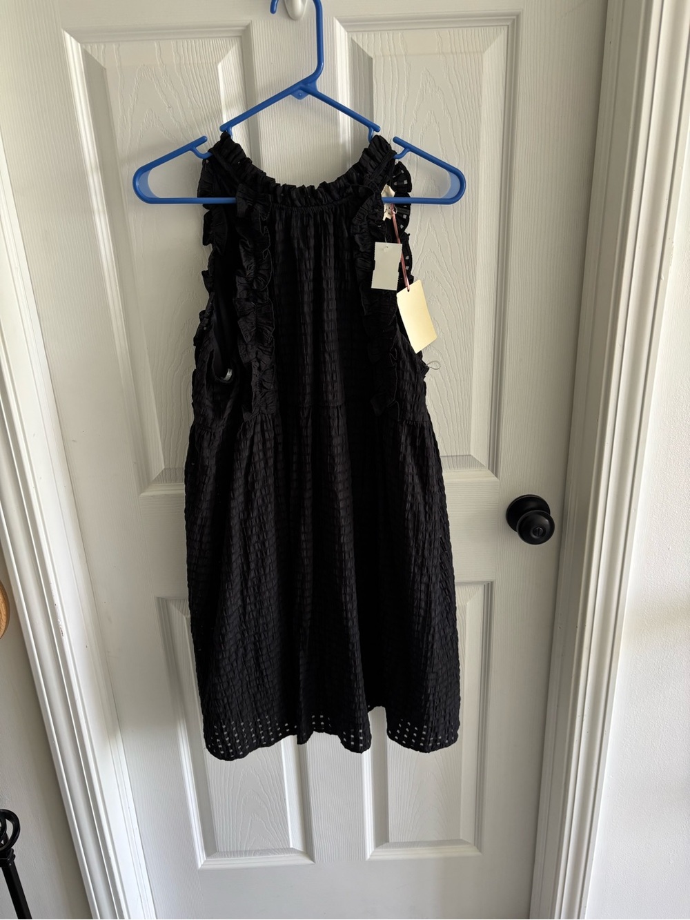 Black Ruffle Eyelet Dress